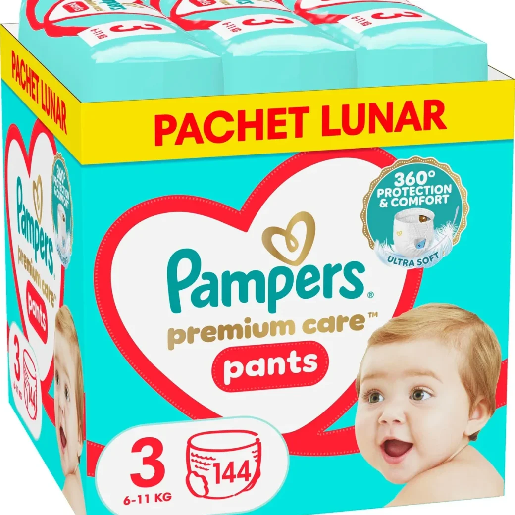 Chilotei Pampers Premium Care Pants 3 XXL (6-11 kg), 144 buc.
