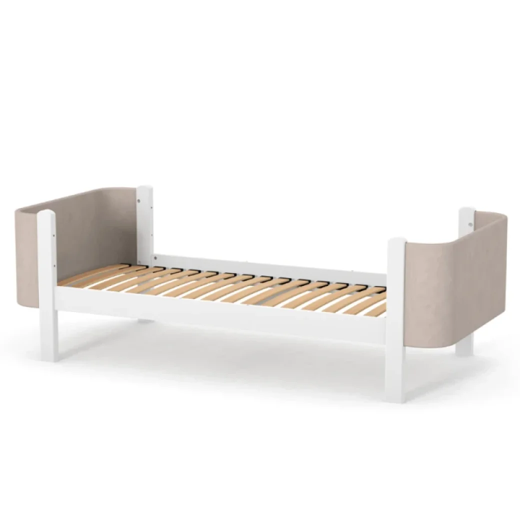 Pat pentru adolescenți Veres Monaco Velur (culoare: cappuccino-alb) 190×80