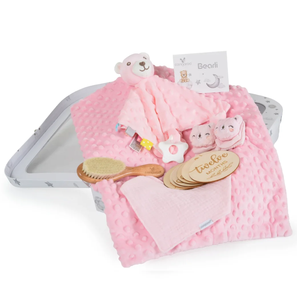 Moni Set cadou pentru bebeluși 6 în 1 Bearli roz