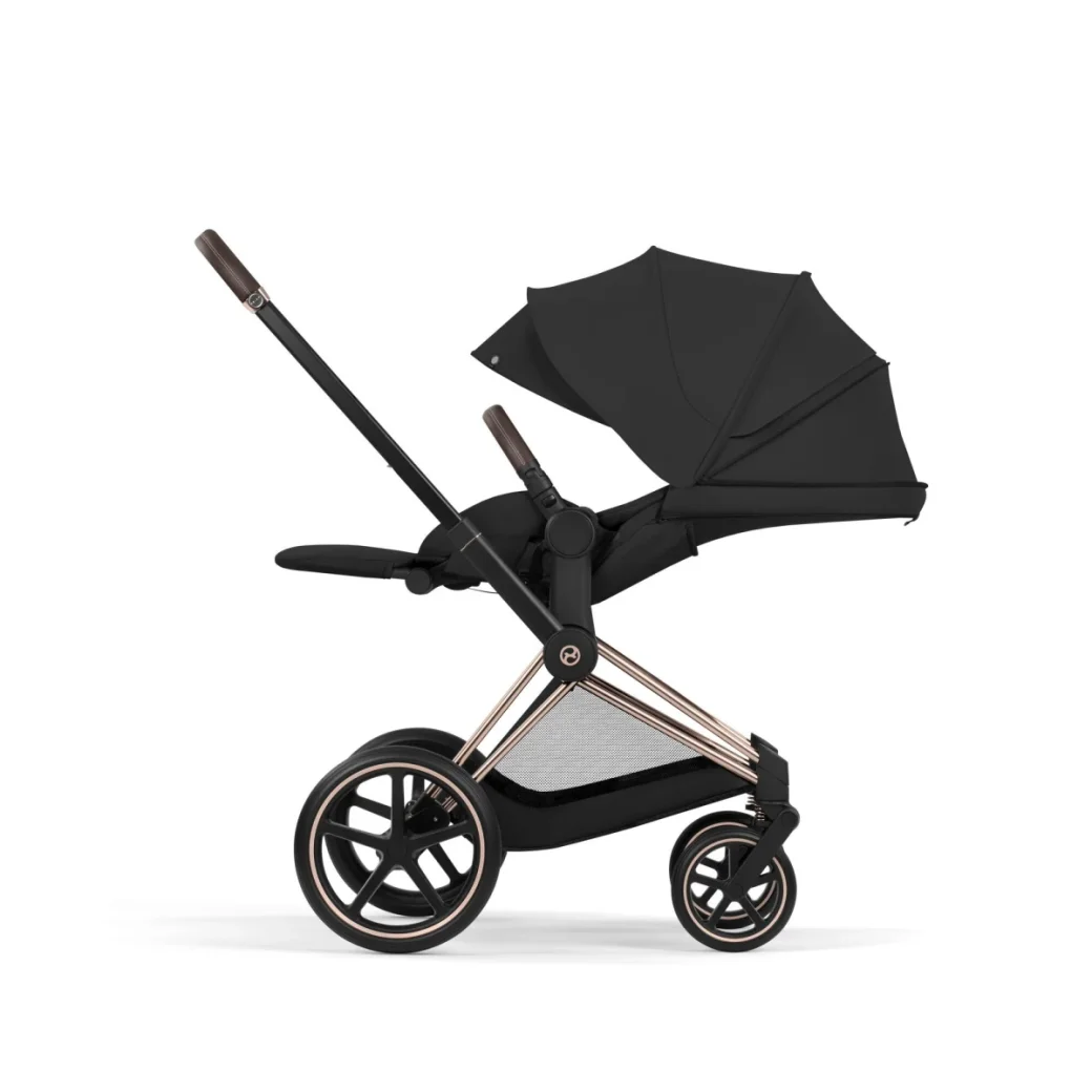 Carucior 2 in 1 Cybex Priam V colectia Platinum 2026 - Sepia Black, șasiu Rose Gold