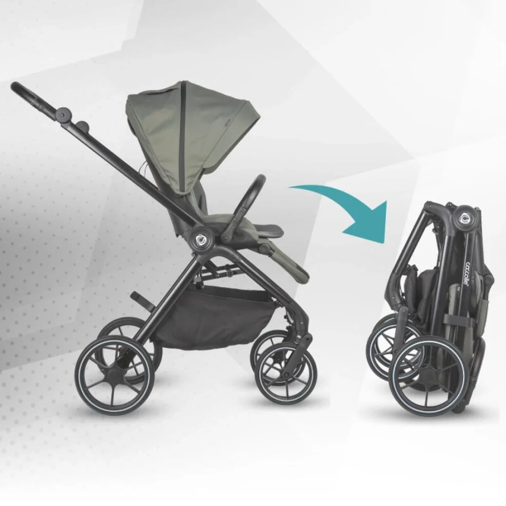 Коляска модульная 3в1 Coccolle Serry Moss green + автокресло iSize Coccolle Knox Greystone