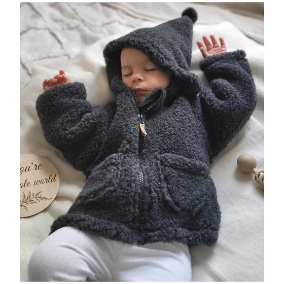 Hanorac Zaffiro 100% Lână Merino - Gri - 74/80