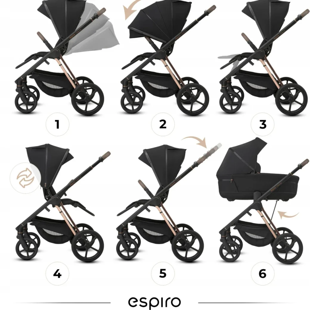 Espiro Miloo 2.0 — Cărucior 3în1 Premium Elegant - Excellent chocolate