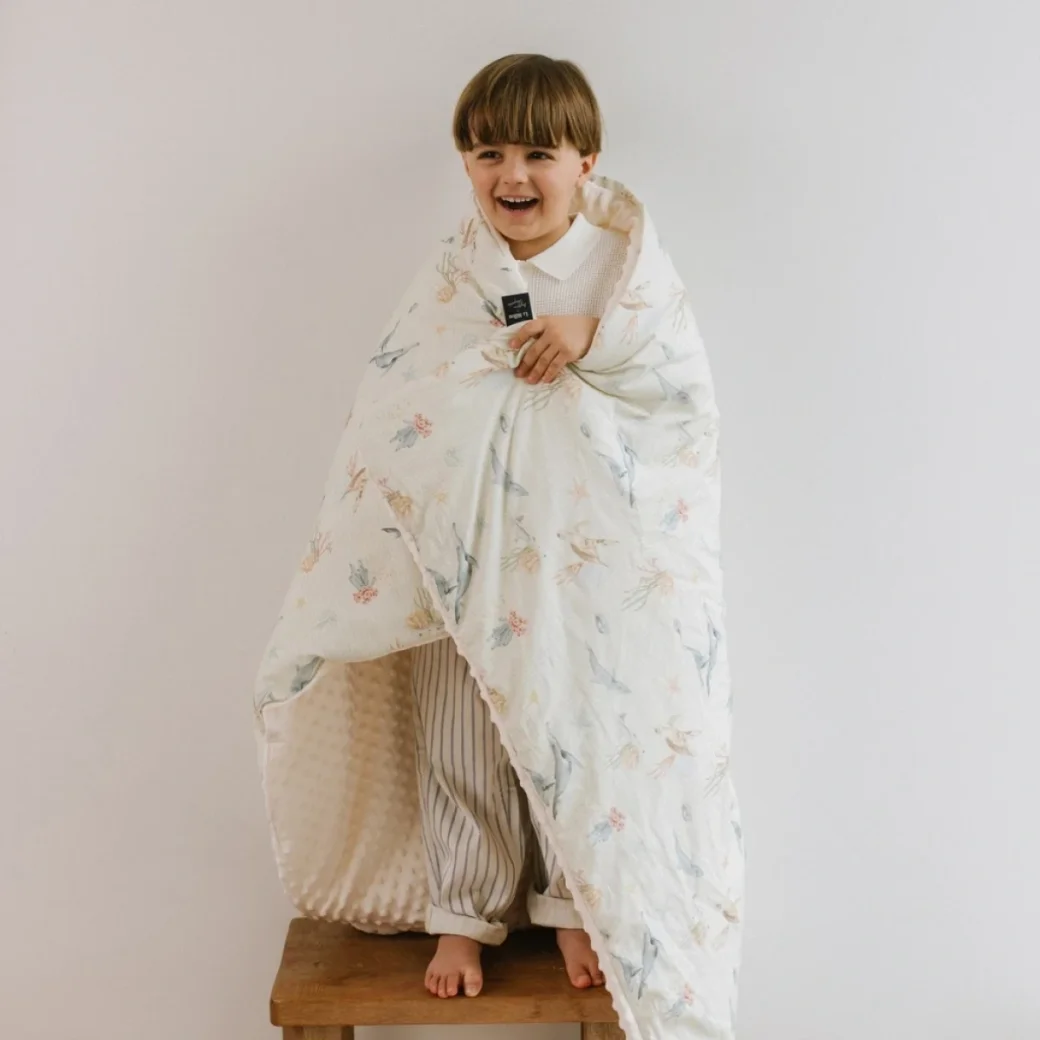 Minky Warm Blanket SEAWORLD by Magdalena Lamparska