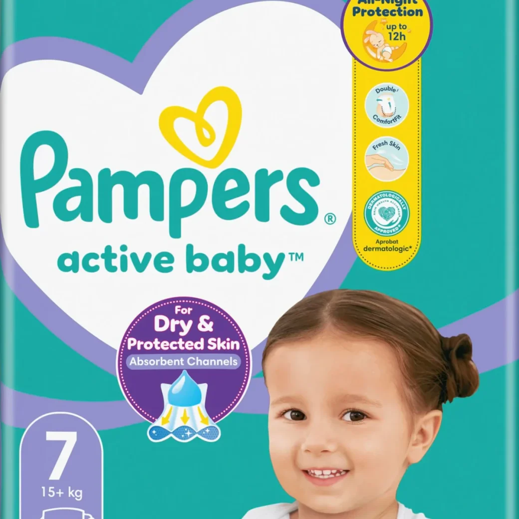 Scutece Pampers Active Baby 7 Extra Large (15+ kg), 44 buc