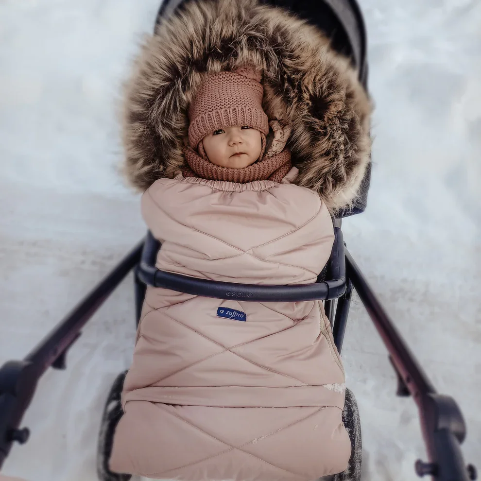 ZAFFIRO HUSA CARUCIOR IARNA + GEANTA GrowUP 4.0 - Beige Plush + Rose