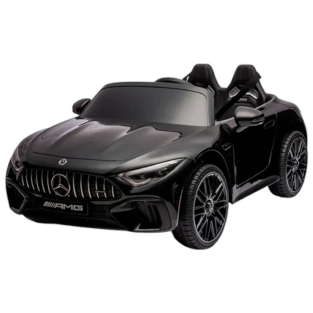 Mașină electrică pentru copii Mercedes-Benz SL63 cu telecomandă, roți EVA, scaun piele, 12V, negru