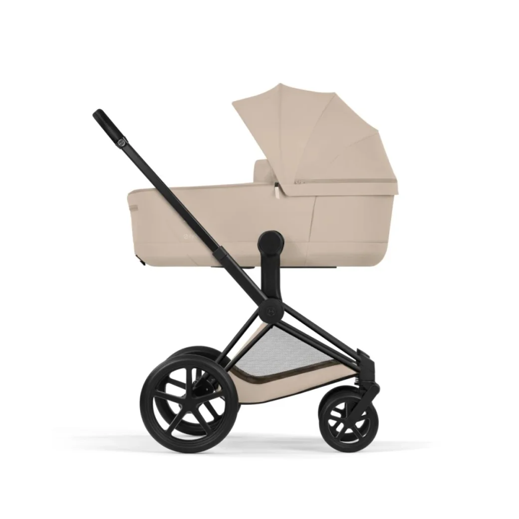 Carucior 2 in 1 Cybex Priam V colectia Platinum 2026 Cozy Beige cadru Matt Black