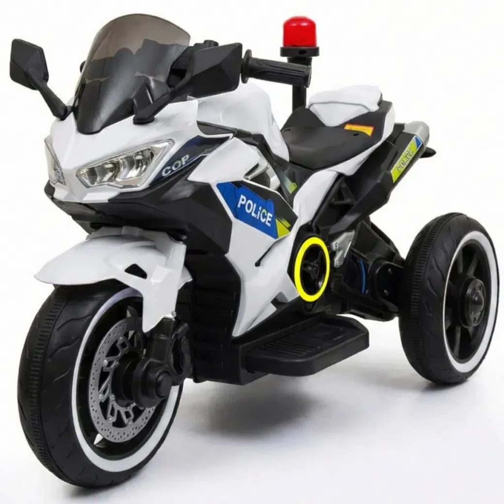Детский трёхколёсный электромотоцикл 12V 4.5Ah с EVA-колёсами (Police 