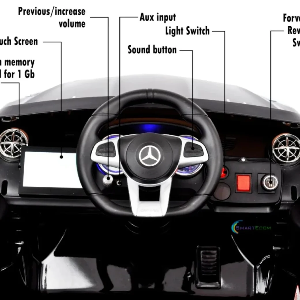 Mașină electrică pentru copii Mercedes SL500 S506 cu telecomandă, roți EVA, 12V, negru