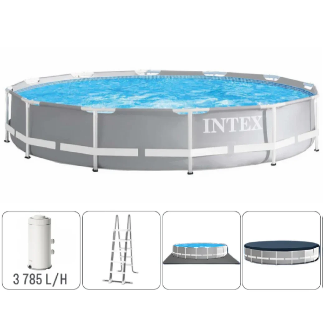 INTEX Бассейн PRISM FRAME PREMIUM 457х107см, 14614Л, металлический каркас, с фильтрующим насосом – Цена, Отзывы и Покупка Онлайн