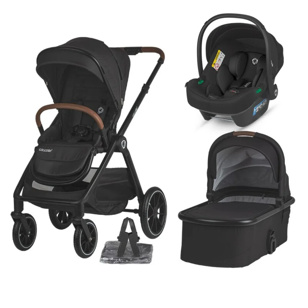 Carucior modular 3in1 Coccolle Aspen Jet Black cu Scoica auto iSize Coccolle Rilax Greystone