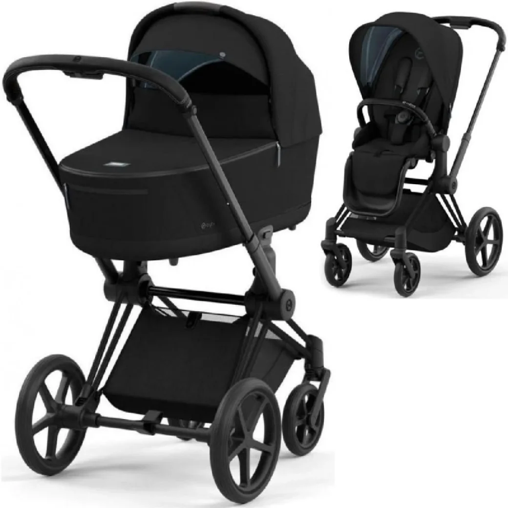 Cărucior 2 în 1 Cybex Priam Style Collection Sepia Black, șasiu Matt Black