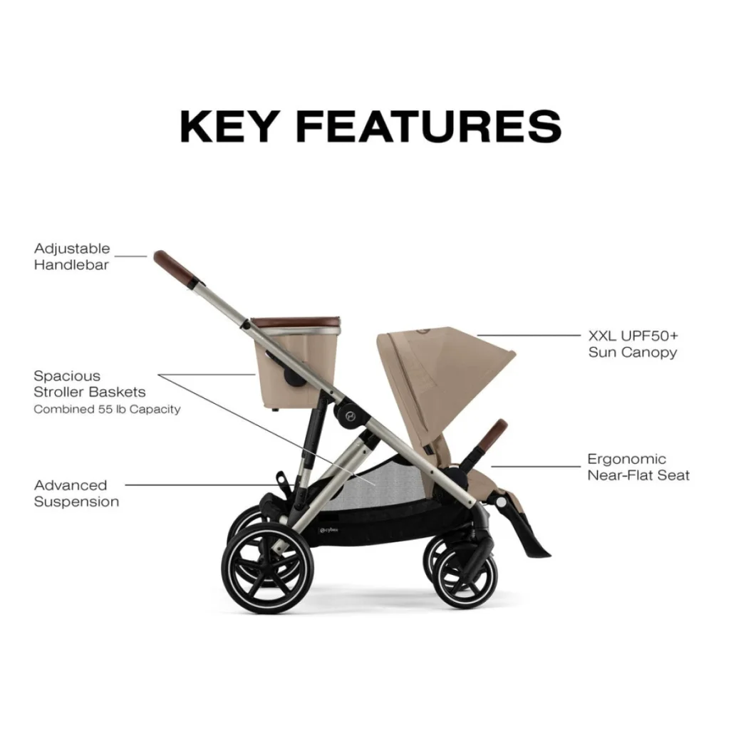 Коляска для близнецов Cybex Gazelle S — Chocolate Brown