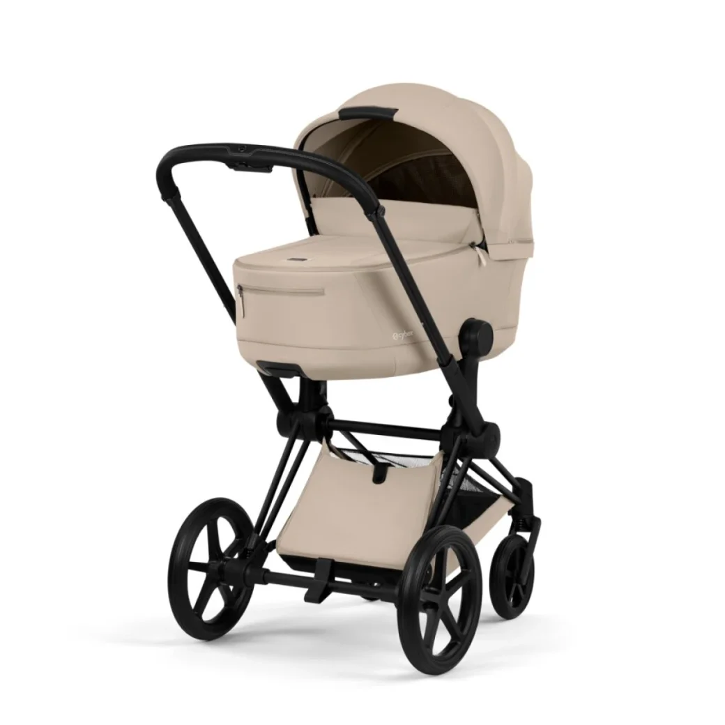Carucior 2 in 1 Cybex Priam V colectia Platinum 2026 Cozy Beige cadru Matt Black