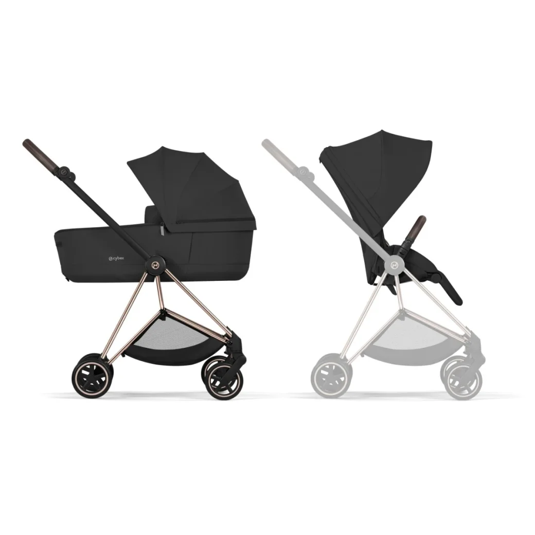 Carucior Cybex Mios 2 in 1 editia Platinum 2026 Sepia Black cadru rose gold