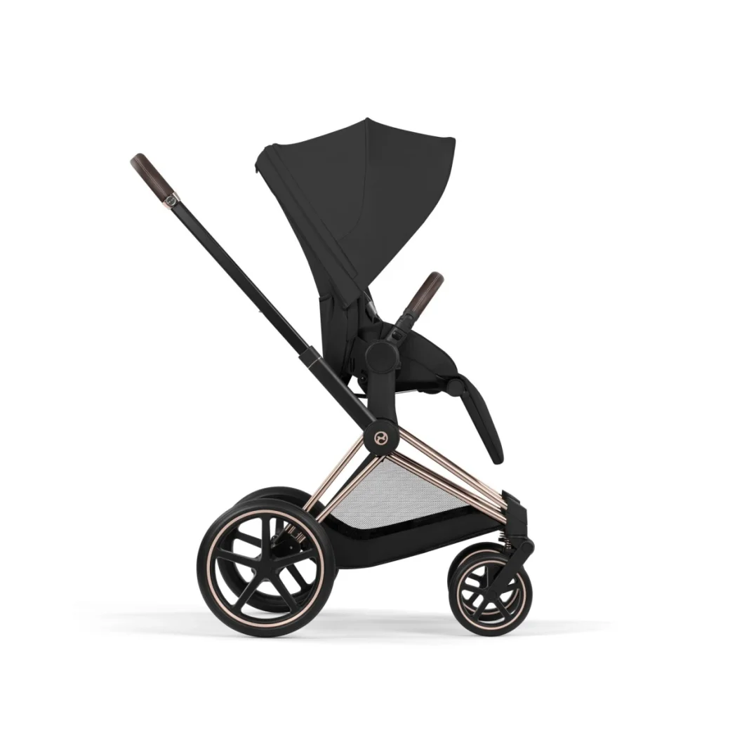 Carucior 2 in 1 Cybex Priam V colectia Platinum 2026 - Sepia Black, șasiu Rose Gold