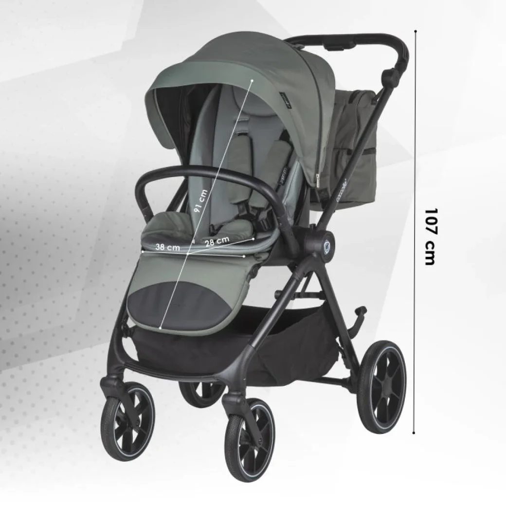 Коляска модульная 3в1 Coccolle Serry Moss green + автокресло iSize Coccolle Knox Greystone