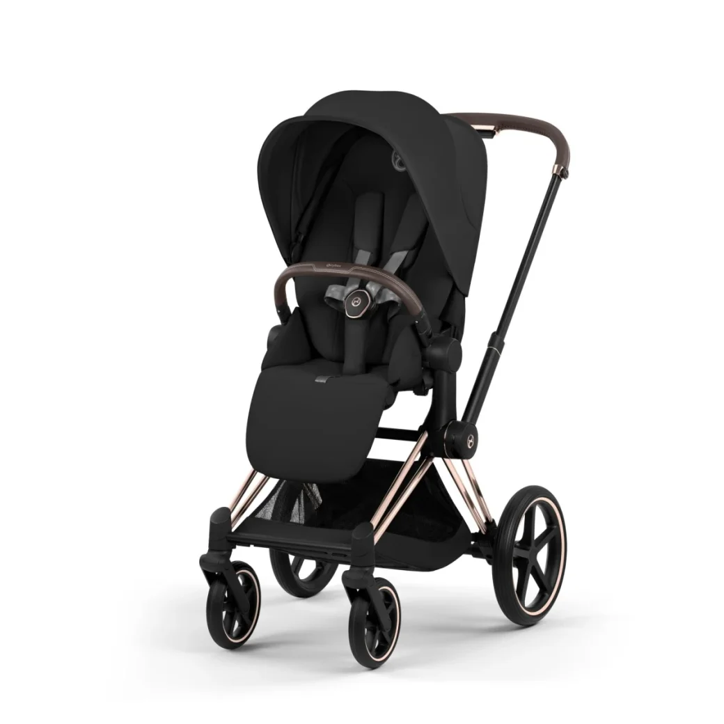 Carucior 2 in 1 Cybex Priam V colectia Platinum 2026 - Sepia Black, șasiu Rose Gold