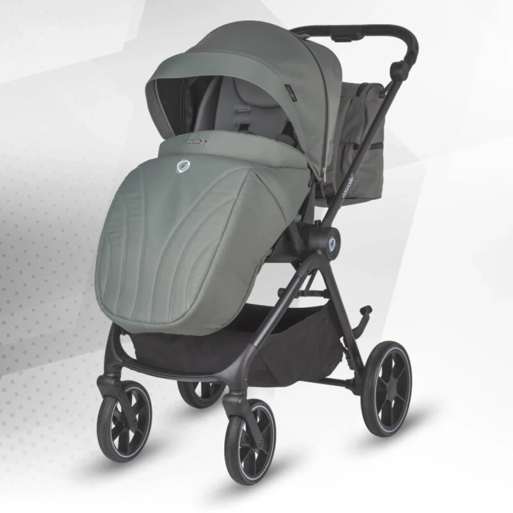Коляска модульная 3в1 Coccolle Serry Moss green + автокресло iSize Coccolle Knox Greystone