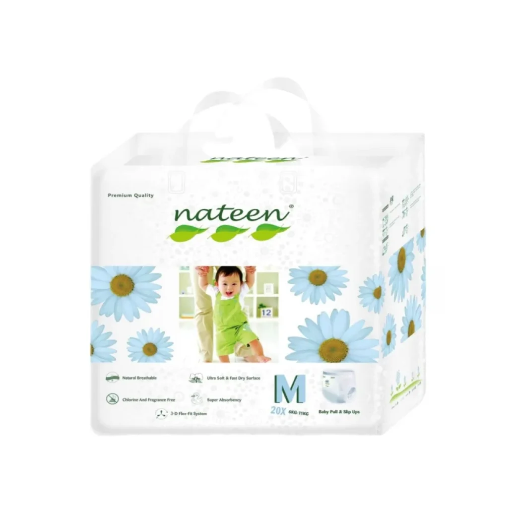 Подгузники-трусики для малышей Nateen Premium Eco №3, 6–11 кг, 20 шт, сверхвпитывающие, экологичные.