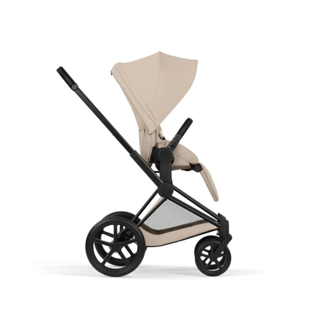 Carucior 2 in 1 Cybex Priam V colectia Platinum 2026 Cozy Beige cadru Matt Black