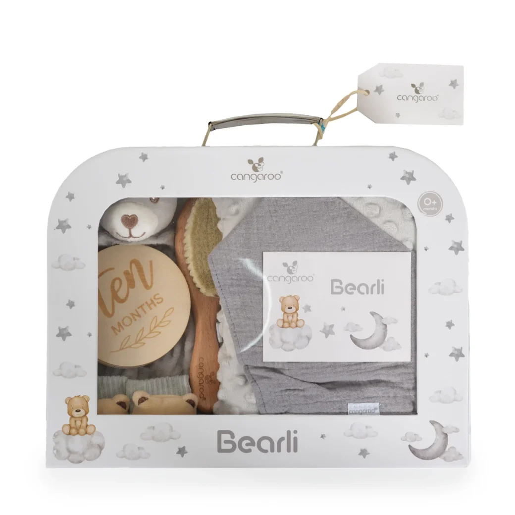 Moni Set cadou pentru bebeluși 6 în 1 Bearli gri