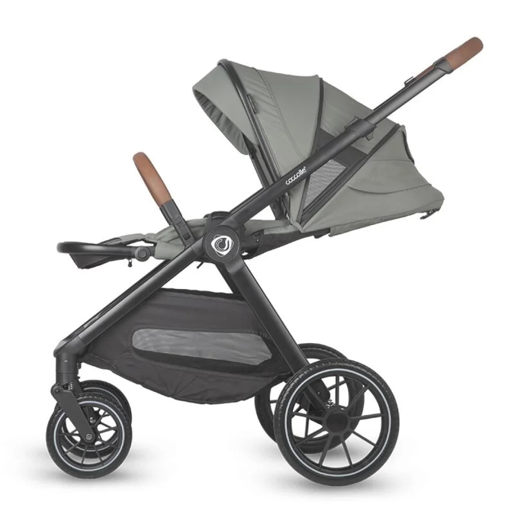 Carucior modular 3in1 Coccolle Aspen Moss green cu Scoica auto iSize Coccolle Rilax Greystone