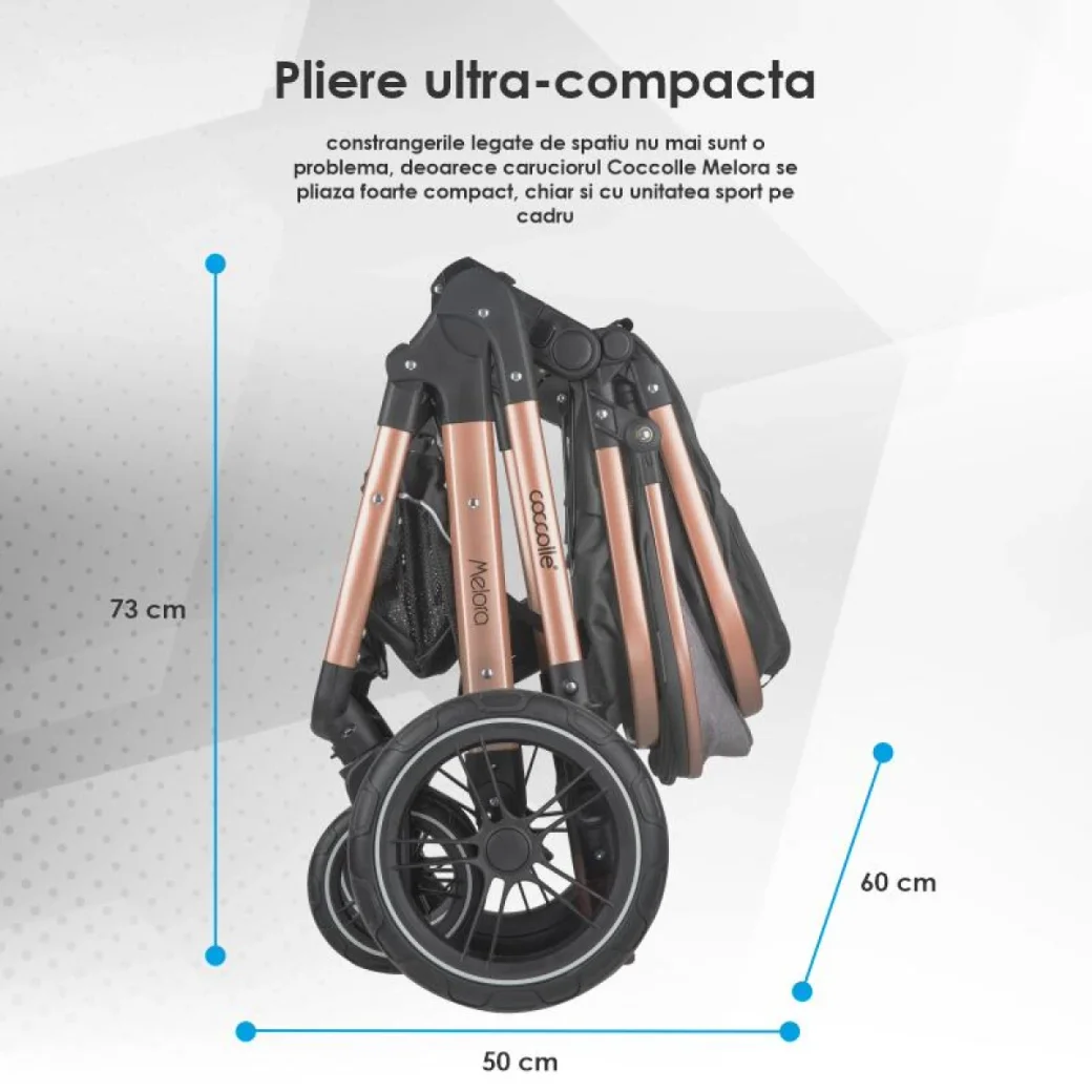 Carucior transformabil 3 in 1 Coccolle Melora - Diamond black																									