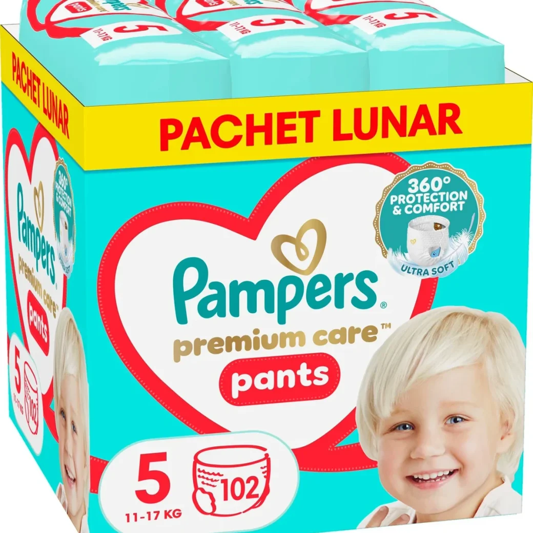 Chilotei Pampers Premium Care Pants 5 XXL (12-17 kg), 102 buc.