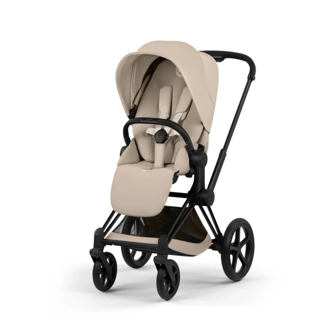 Carucior 2 in 1 Cybex Priam V colectia Platinum 2026 Cozy Beige cadru Matt Black