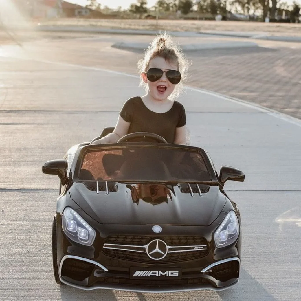 Mașină electrică pentru copii Mercedes SL500 S506 cu telecomandă, roți EVA, 12V, negru