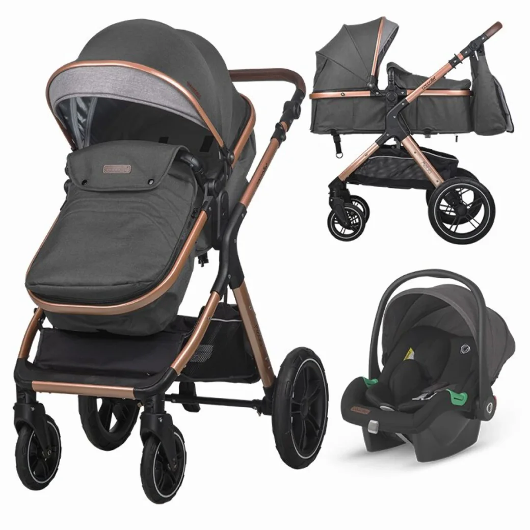 Коляска-трансформер 3 в 1 Coccolle Melora – Diamond Black