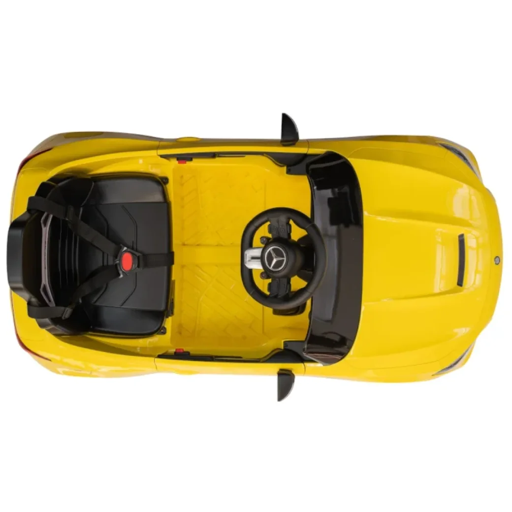 Mașină electrică pentru copii Mercedes-Benz AMG CLE 53 cu telecomandă, roți EVA, 12V galben