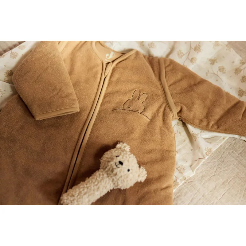 Sac de dormit cu maneci detasabile Jollein Sleepy Miffy Biscuit, 90 cm