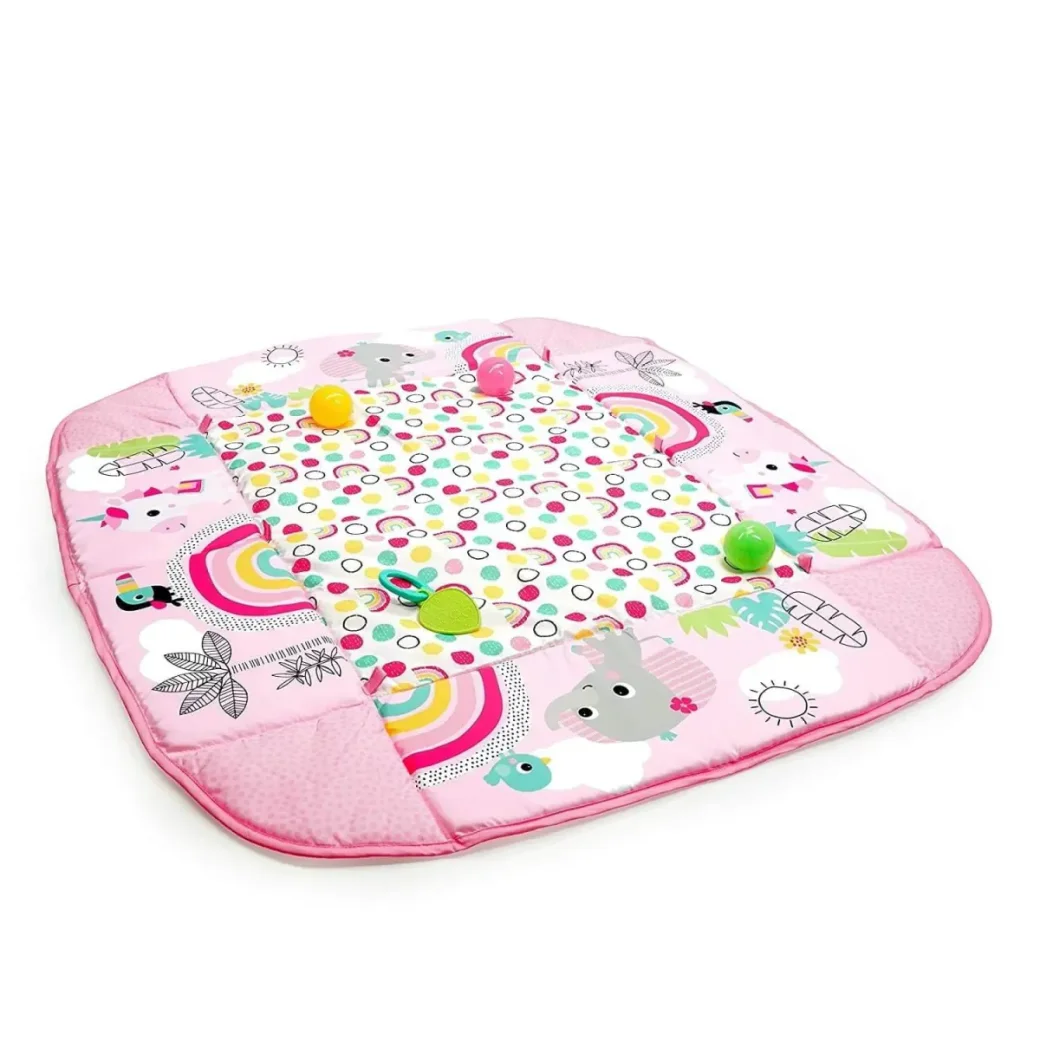Salteluta de activitati Bright Starts 5 in 1 Gym & Ball Pit Rainbow Tropics foto