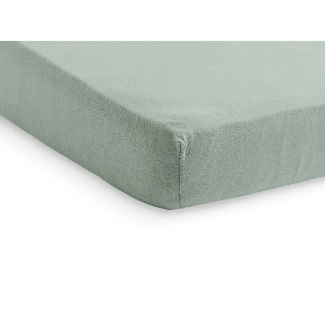 Простыня на резинке Jollein Jersey Ash Green, 120x60 см