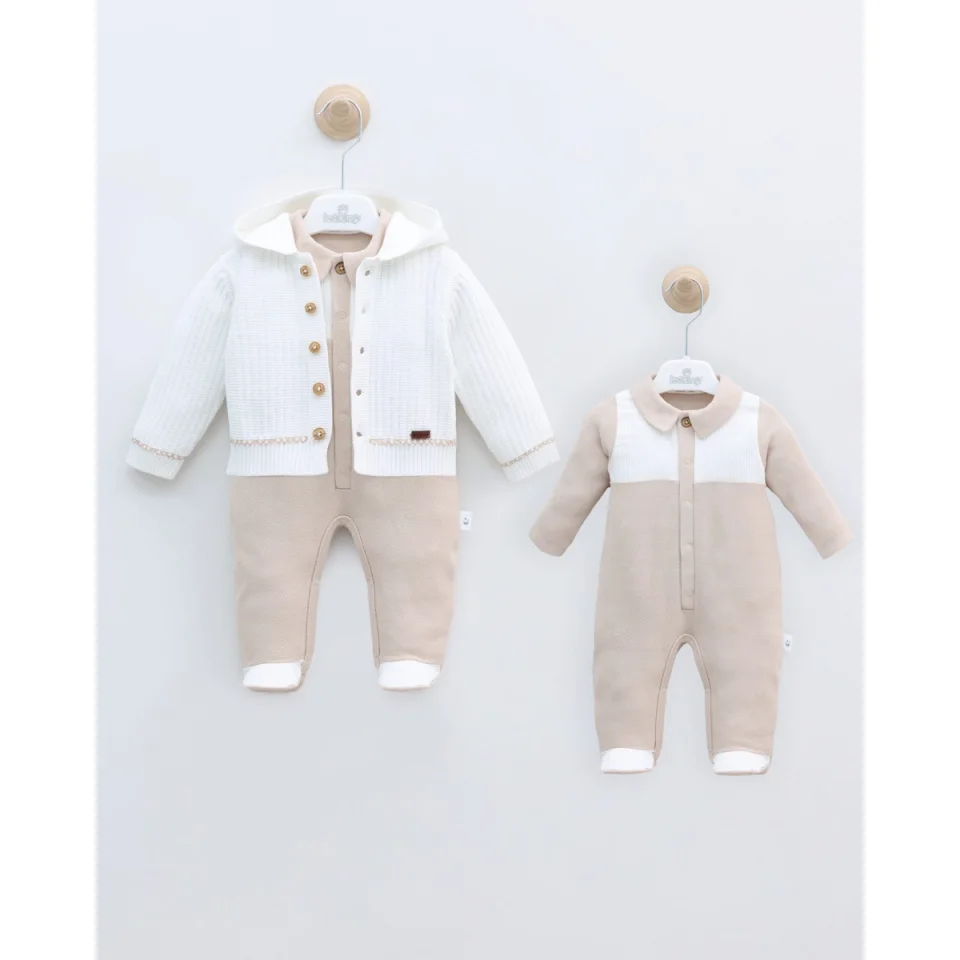 Leo King Baby Boy Babygrow Set Of 2 Pieces - Brown 12737 0-1 / 50-56cm