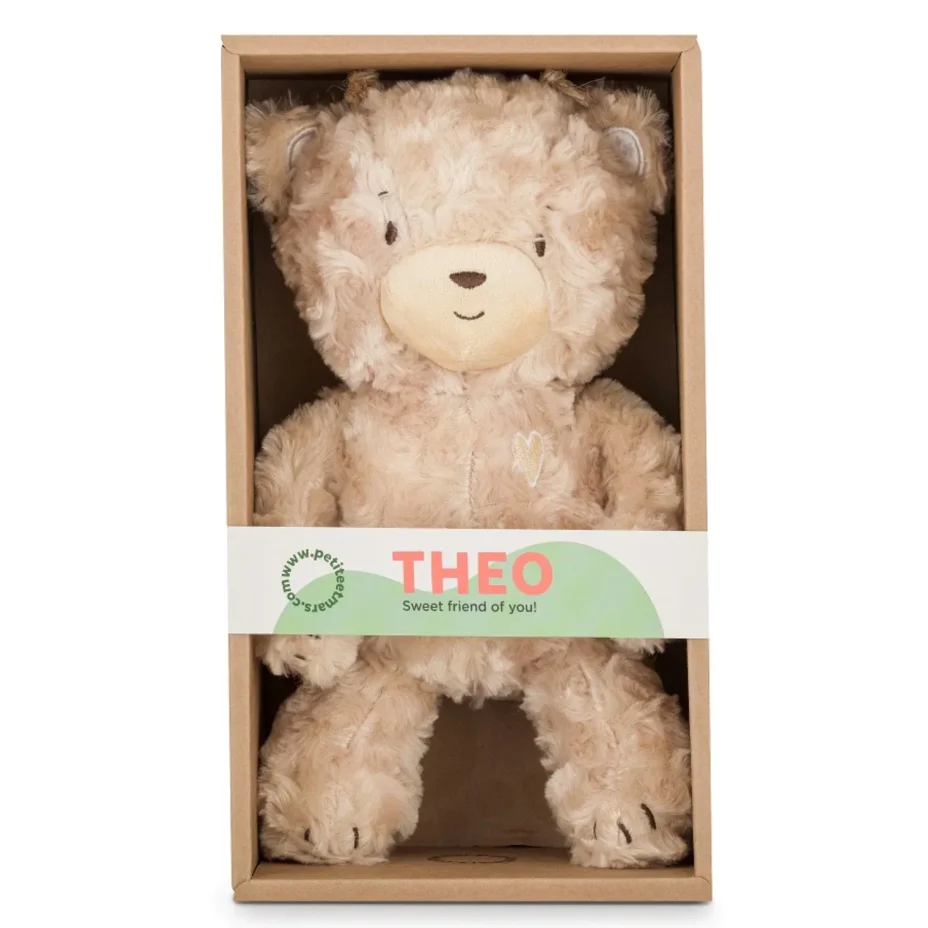 Jucarie de plus Petite&Mars Bear Theo Light Brown, 34 cm foto