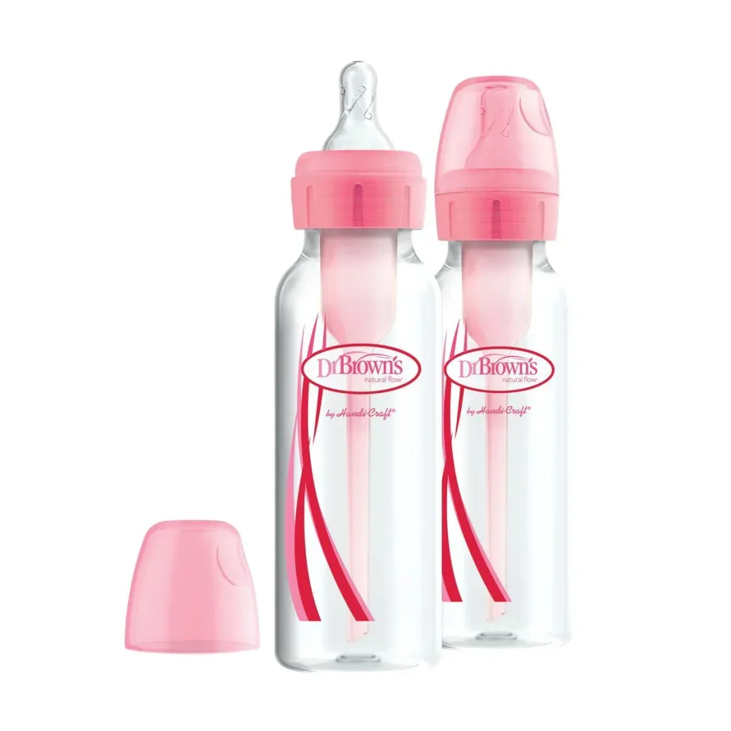Set 2 biberoane cu gat ingust Dr. Brown's Options+ Roz, 250 ml foto