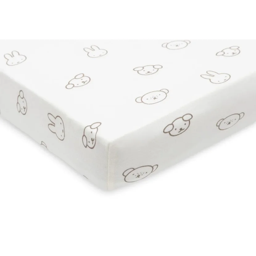 Cearsaf cu elastic Jollein Jersey Miffy and Friends, 120x60 cm