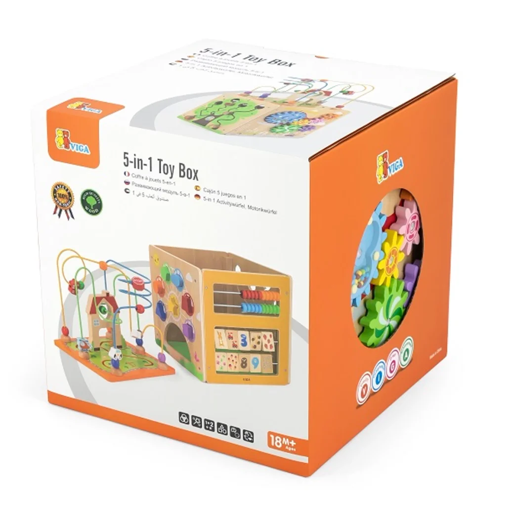 Деревянный бизикуб Viga Toys 5 в 1
