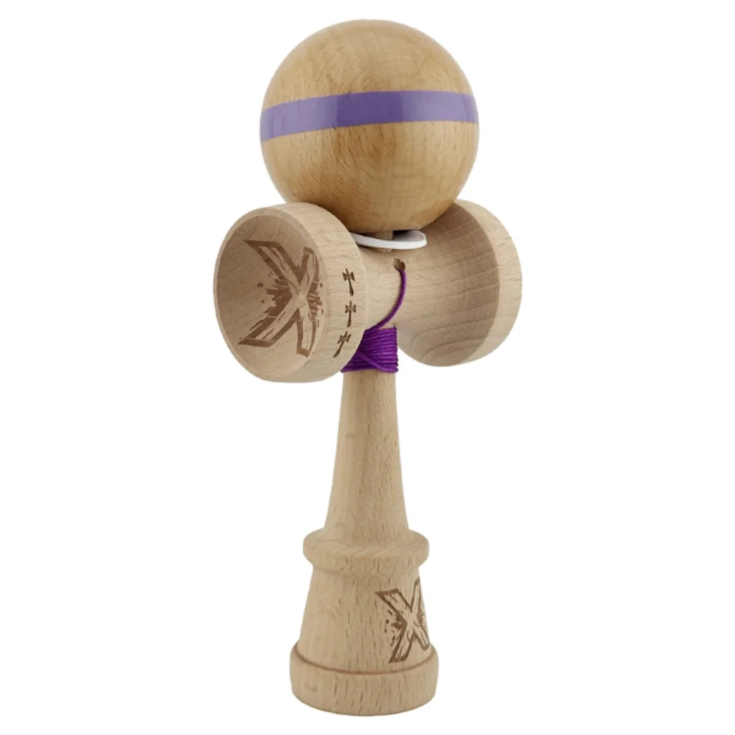 "Kendama Super Sticky X Original", металлический стержень, веревка 62/65 см, King size 7.5 x 6 x 18 см, фиолетовая