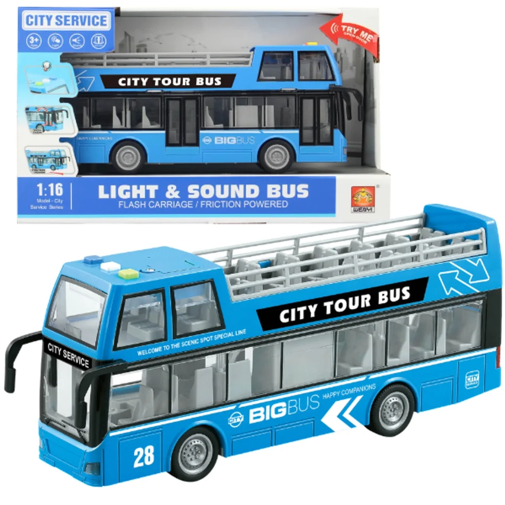 1:16 Autobuz inerțial cu etaj deschis (lumină/sunet)