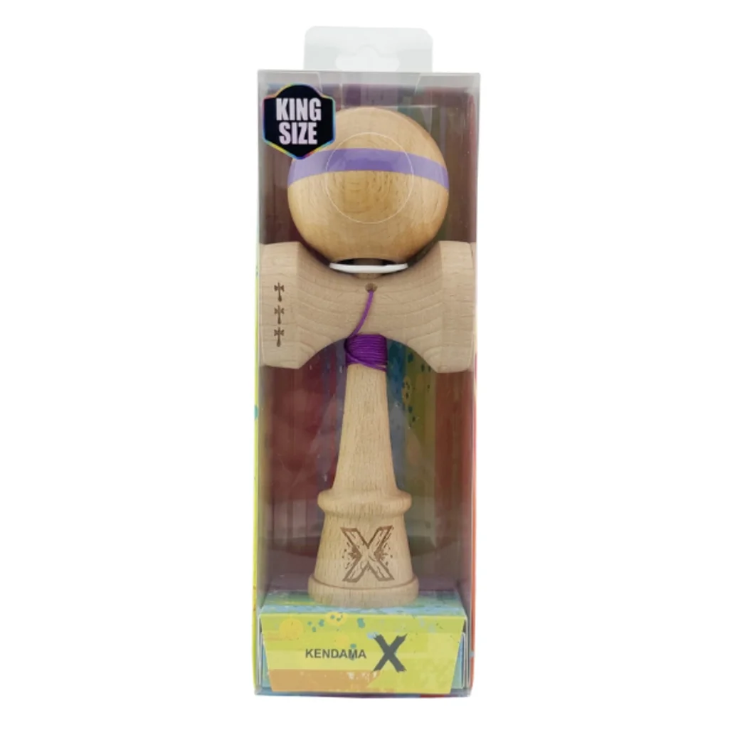 "Kendama Super Sticky X Original", металлический стержень, веревка 62/65 см, King size 7.5 x 6 x 18 см, фиолетовая