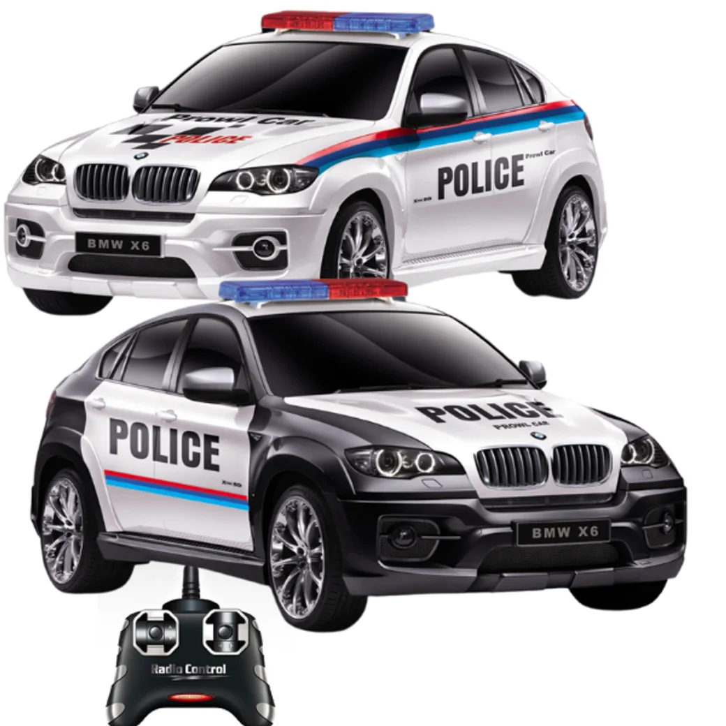 BMW X6 1:24 полицейская машина на пульте управления, 2 цвета
