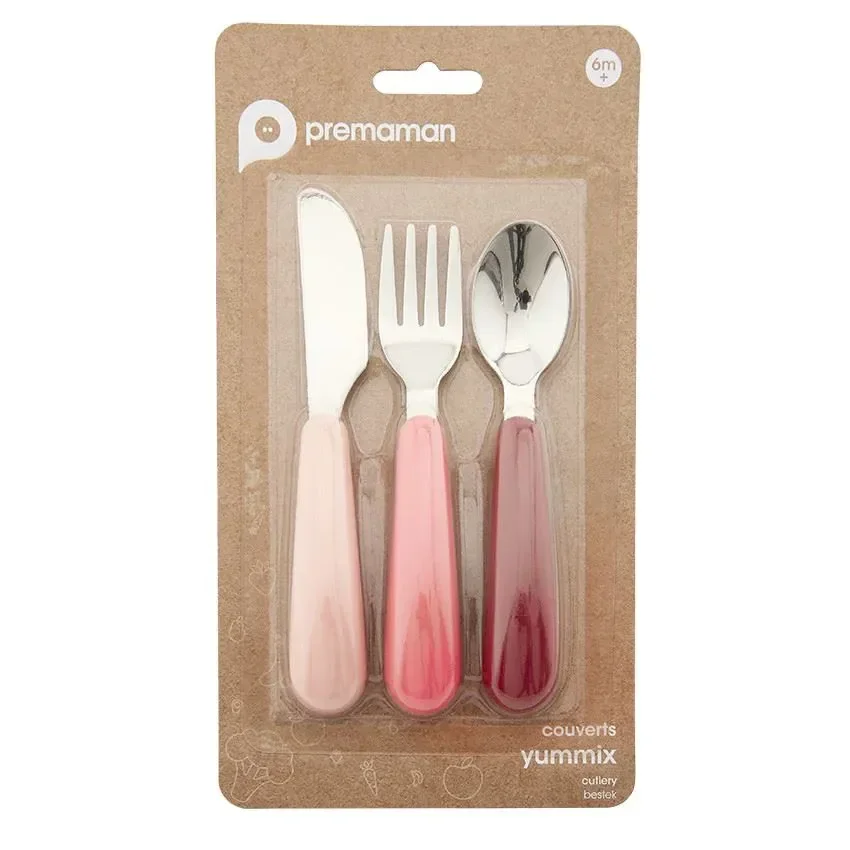 Набор приборов из нержавеющей стали Premaman Yummix Розовый, 3 шт. foto