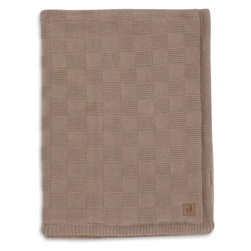 Плед Jollein Box Knit Milky Coffee/Velvet GOTS, 75x100 см