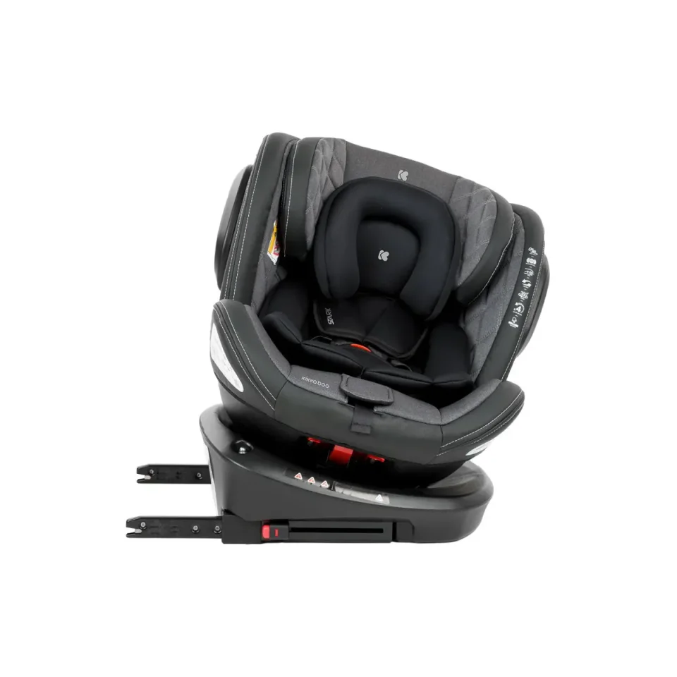 Вращающееся автокресло с изофиксом KikkaBoo Stark Dark Grey 0-36 кг foto