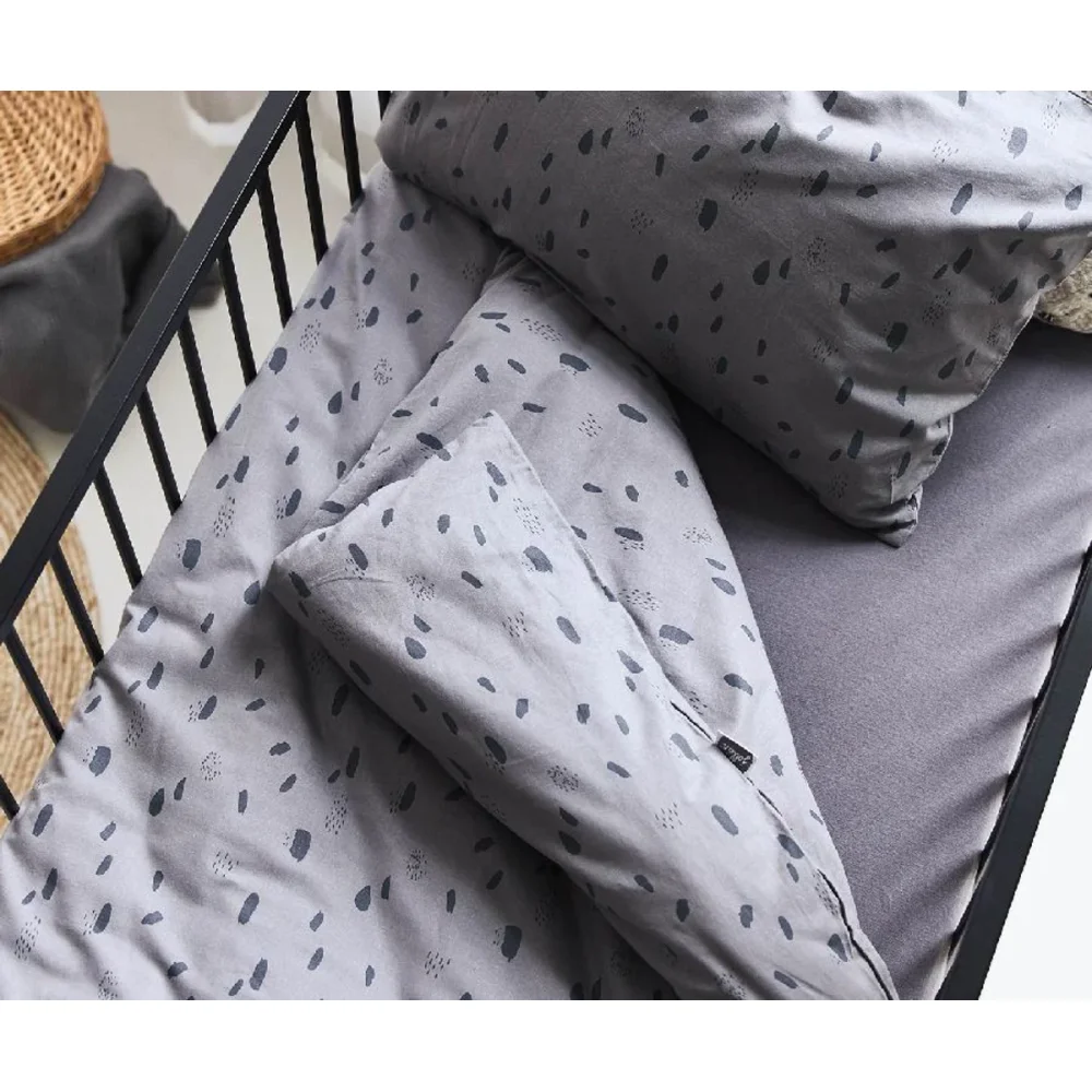 Простыня на резинке Jollein Jersey Storm Grey, 120x60 см